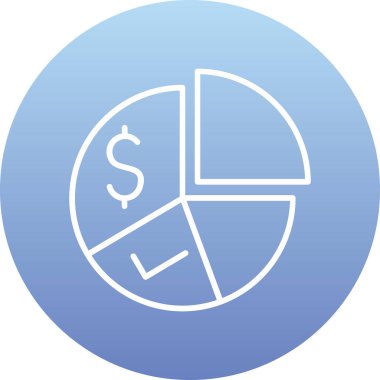 Pasta grafiği simgesi. Basit resimleme