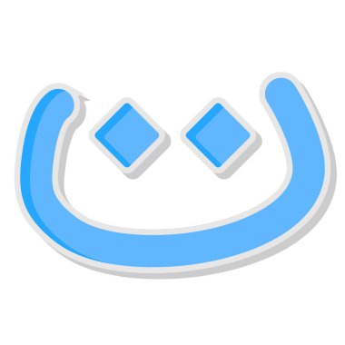 Mavi, beyaz ve beyaz simge tasarımı ögeleri