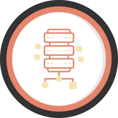 sunucu düz simgesi, vektör illüstrasyonu