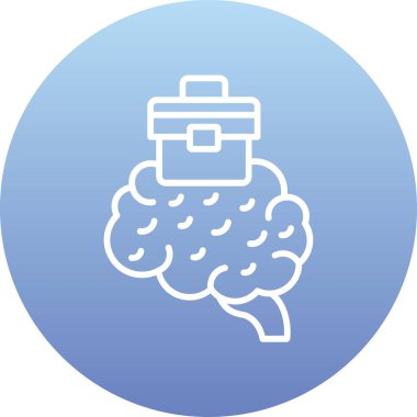 Basit dizayn edilmiş beyin ikonu izole edilmiş vektör çizimi