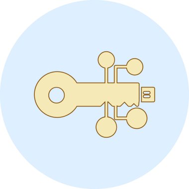 anahtar simgesi. Web için anahtar vektör simgelerinin basit illüstrasyonu