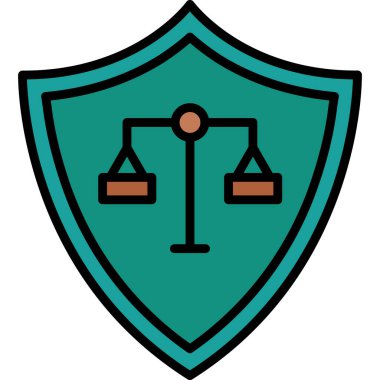 Adalet vektörü ikonu. biçim düz bicolor simgesi, gri renkler, yuvarlak açılar, beyaz arkaplan