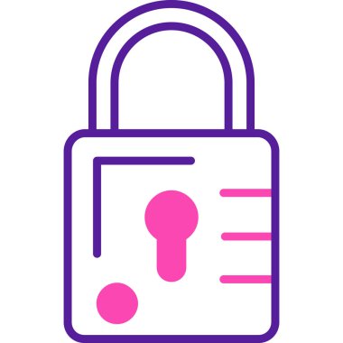 Asma kilit. Web simgesi basit illüstrasyon