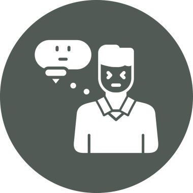 Üzgün adam. Basit illüstrasyon