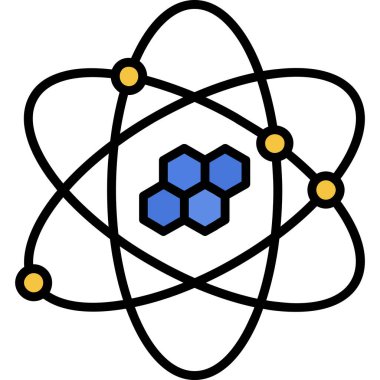atom molekülü bilim simgesi