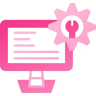 Bilgisayar. Web simgesi basit illüstrasyon