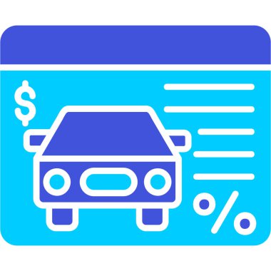 Bir araba simgesinin vektör illüstrasyonu