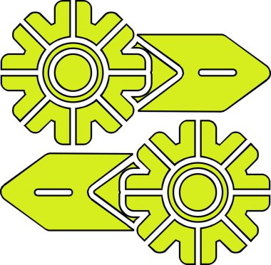 dişli simgesi, vektör çizimi