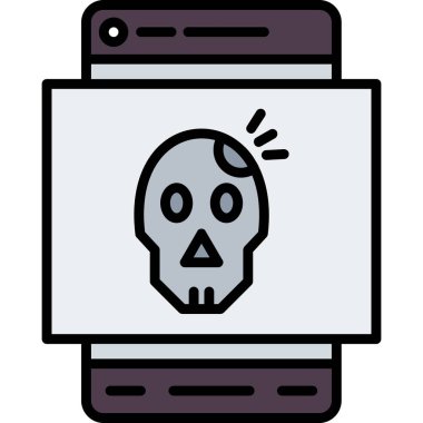 Kafatası. Web simgesi basit illüstrasyon