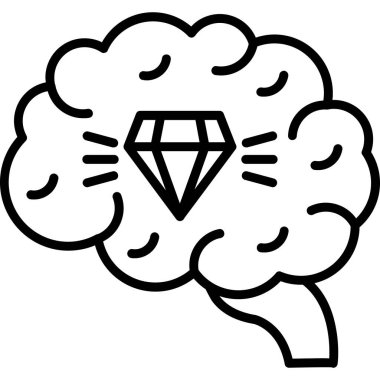 beyin ikonu vektör illüstrasyonu