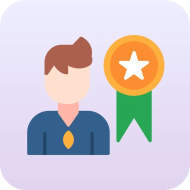 Rozet ödülü simgesi düz stil