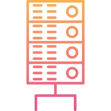 Ağ simgesi, veri depolama vektör illüstrasyonu