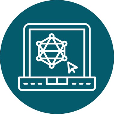 Bir dizüstü bilgisayar simgesinin vektör illüstrasyonu