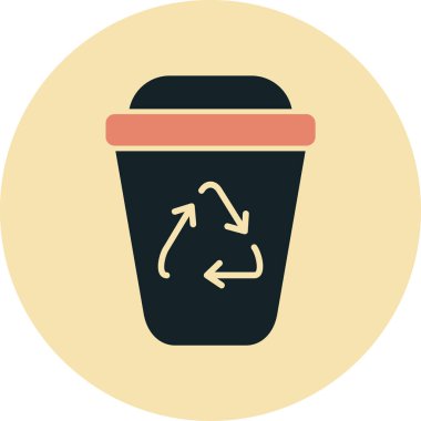 Çöp kutusu simgesi, vektör illüstrasyonu