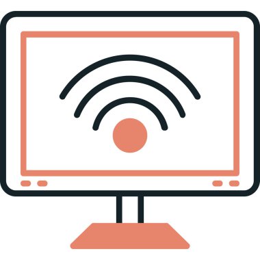 Kablosuz. Web simgesi basit illüstrasyon