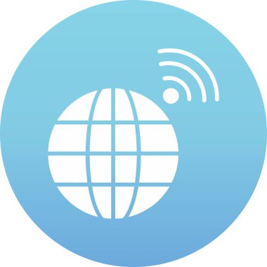 Kablosuz ağ ikonlu dünya. vektör illüstrasyonu