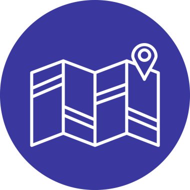 Harita. Web simgesi basit illüstrasyon