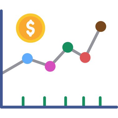 iş büyümesi grafiği simgesi düz stil