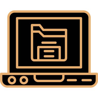 dizüstü bilgisayar simgesi vektörü izole edildi