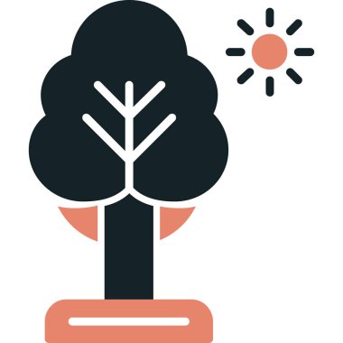 ağaçlar ikon vektör illüstrasyonu