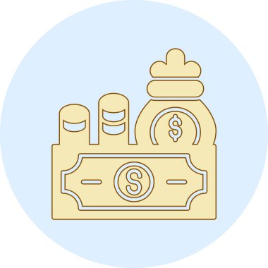 para çantası ve sikke vektör illüstrasyon tasarımı