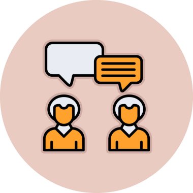 Konuşma baloncukları. İnsanların basit bir illüstrasyonu.