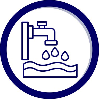 Su. Web simgesi basit illüstrasyon