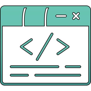 Web kodlama simgesi, vektör illüstrasyon tasarımı