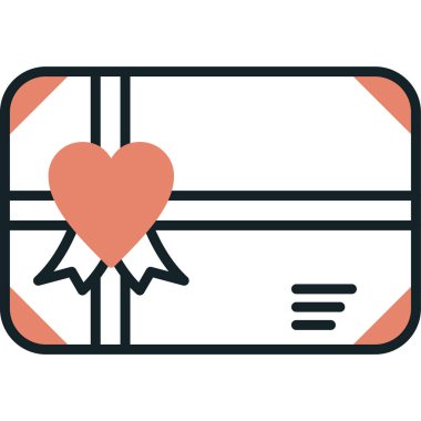 Kalp ikonu vektör illüstrasyonu