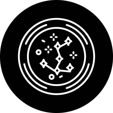 Bir pusulanın siyah beyaz simgesinin vektör çizimi