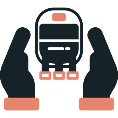 el kaldırma makinesi simgesi, basit vektör illüstrasyonu