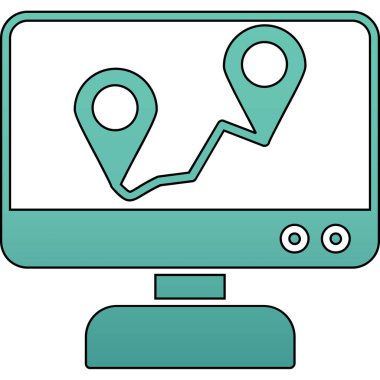 konum haritası işaretleyici simgesi doldurulmuş dış hat biçimi