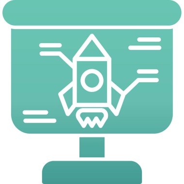 roket ikonu vektör illüstrasyonu