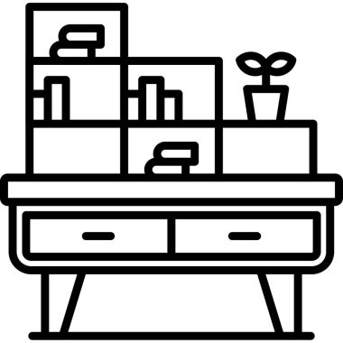 Mobilya. Web simgesi basit illüstrasyon