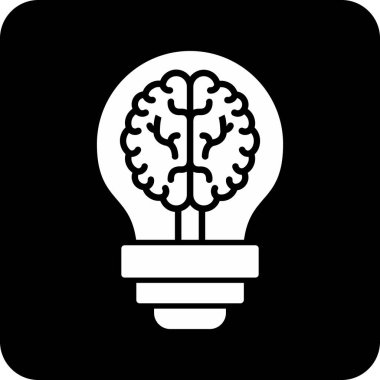 beyin ampulü simgesi, vektör illüstrasyonu