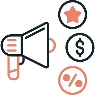 Megafon ikonu vektör illüstrasyonu