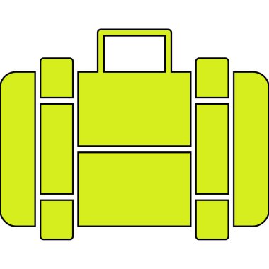 Tekerlek simgesi vektör resimli bavul grafik tasarımı