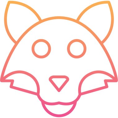 Tilki. Web simgesi basit illüstrasyon