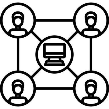 ağ paylaşım simgesi, vektör illüstrasyonu