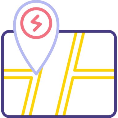 Harita simgesi, vektör illüstrasyonu