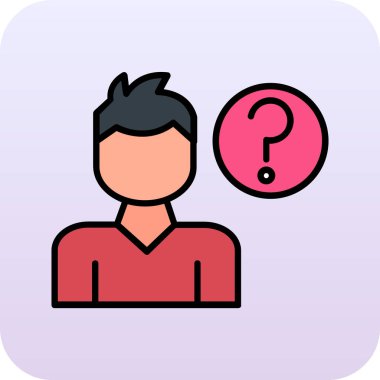 Soru işaretli vektör çizim tasarımı olan adam