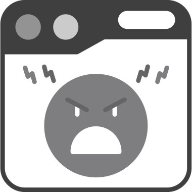 Moda tarzında izole edilmiş kızgın yüz simgesi