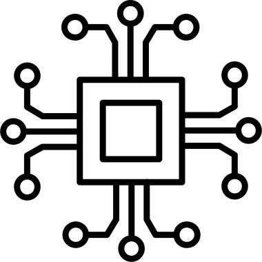 devre çipi simgesi, vektör illüstrasyonu
