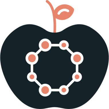 yemek meyve elma ikonu düz stil