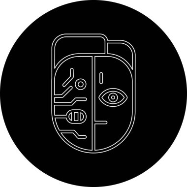 Bir robot simgesinin vektör illüstrasyonu