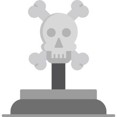 ölüm kafatası ikonu düz stil