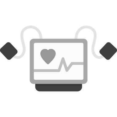 Kalp ve monitör ikonu. Tıbbi sembol. vektör illüstrasyonu