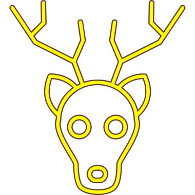 Geyik simge vektör çizim kafa