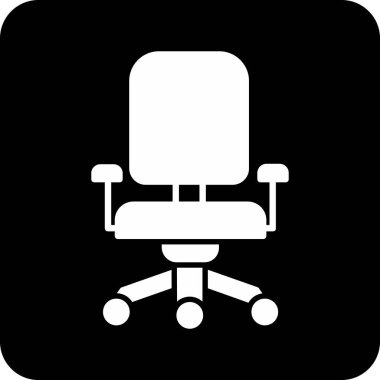 Beyaz arkaplanda izole edilmiş sandalye simgesi, vektör illüstrasyonu