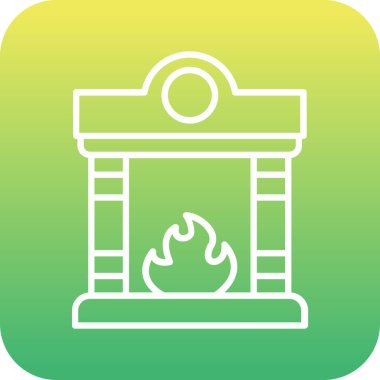 eşsiz şömine vektör çizgisi simgesi